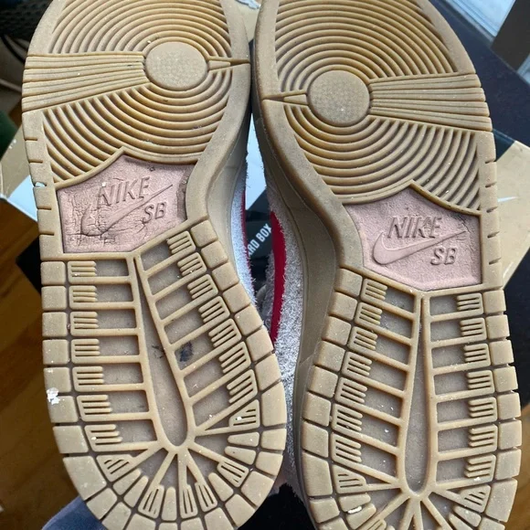 Nike Dunk High Pro SB Birch Hyper Red Mens